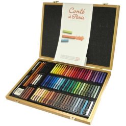 Pastel Seco Carré 84 Cores Cx de Madeira