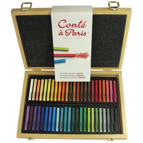 Pastel Seco Carré 48 Cores Cx de Madeira
