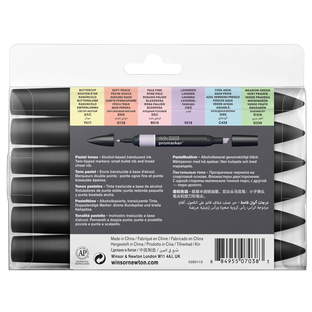 Marcador Winsor & Newton ProMarker 06 Tons Pasteis - Imagem 2