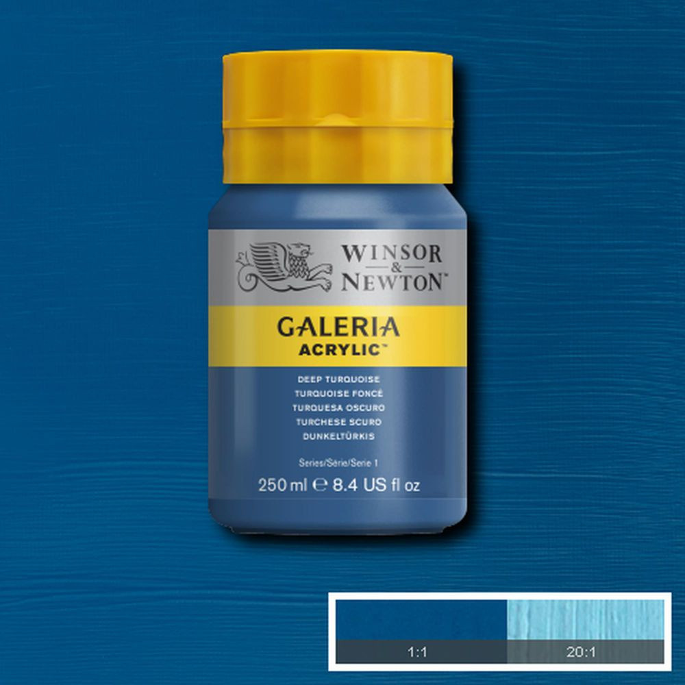 Tinta Acrílica Winsor & Newton Galeria 250ml 232 Deep Turquoise - Imagem 2