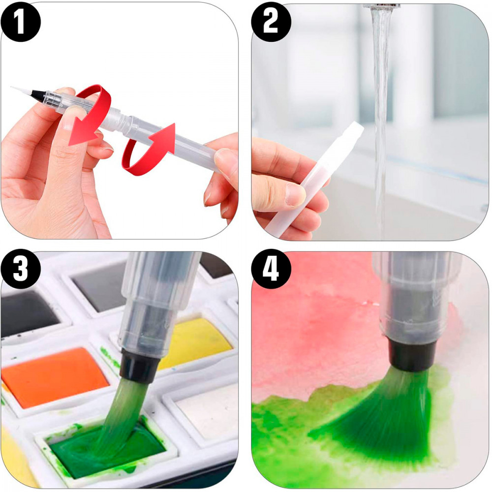Pincel Sinoart WaterBrush Curto Redondo Pequeno - Imagem 8