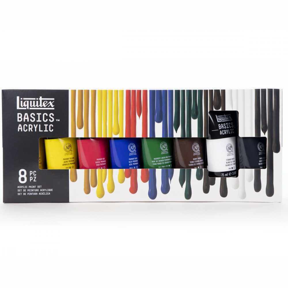 Estojo Tinta Acrílica Liquitex Basics 75ml 08 Cores Básicas